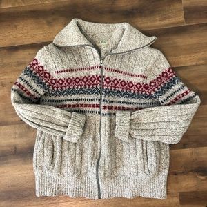 Vintage L.L. Bean Zip Up Wool Sweater